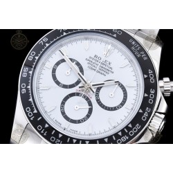 Daytona 126500LN 904L SS/Cer White/Stk FF A7750 Mod