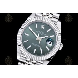 Datejust 41mm 904L SS/Flt/Jub Green/Stk EWE A3235