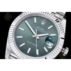 Datejust 41mm 904L SS/Flt/Jub Green/Stk EWE A3235