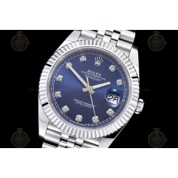 Datejust 41mm 904L SS/Flt/Jub Blue/Dia EWE A3235