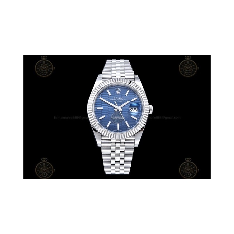 Datejust 41mm 904L SS/Flt/Jub Honeycomb Blue/Stk EWE A3235