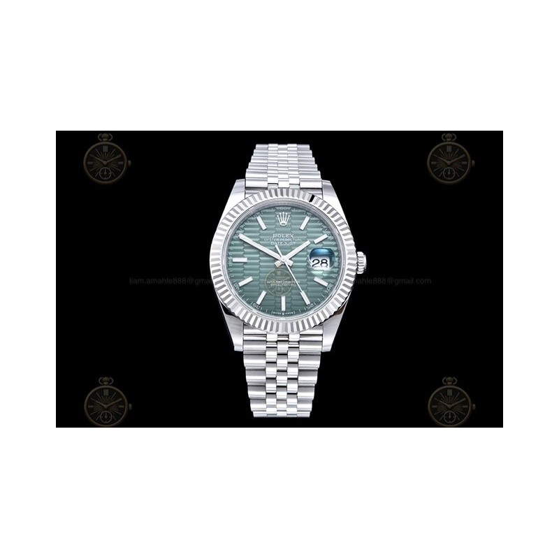 Datejust 41mm 904L SS/Flt/Jub Honeycomb Green/Stk EWE A3235