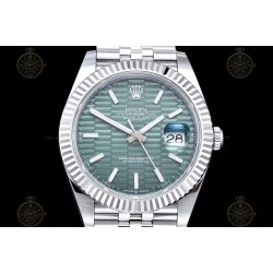 Datejust 41mm 904L SS/Flt/Jub Honeycomb Green/Stk EWE A3235