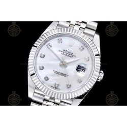 Datejust 41mm 904L SS/Flt/Jub White MOP/Dia EWE A3235