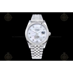 Datejust 41mm 904L SS/Flt/Jub White MOP/Dia EWE A3235