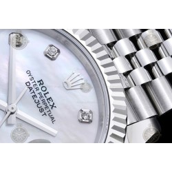 Datejust 41mm 904L SS/Flt/Jub White MOP/Dia EWE A3235