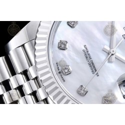 Datejust 41mm 904L SS/Flt/Jub White MOP/Dia EWE A3235