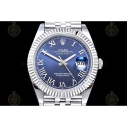 Datejust 41mm 904L SS/Flt/Jub Blue/Rmn EWE A3235