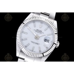 Datejust 41mm 904L SS/Flt/Oys White/Stk EWE A3235