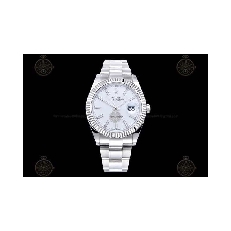 Datejust 41mm 904L SS/Flt/Oys White/Stk EWE A3235