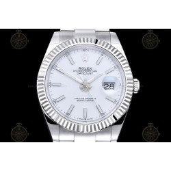 Datejust 41mm 904L SS/Flt/Oys White/Stk EWE A3235