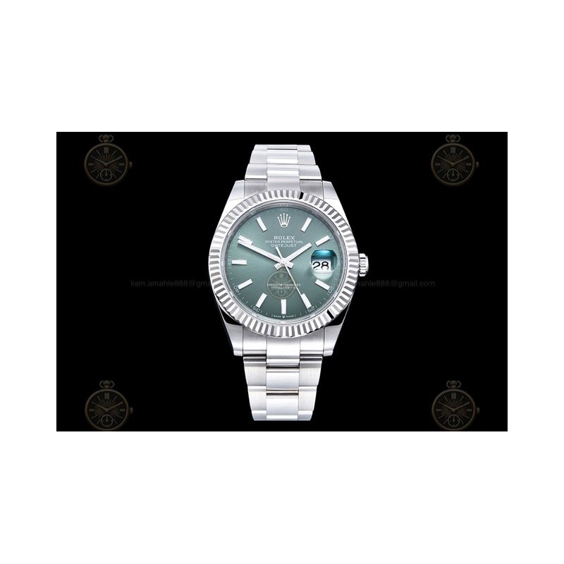 Datejust 41mm 904L SS/Flt/Oys Green/Stk EWE A3235