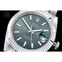 Datejust 41mm 904L SS/Flt/Oys Green/Stk EWE A3235