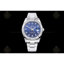 Datejust 41mm 904L SS/Flt/Oys Blue/Dia EWE A3235