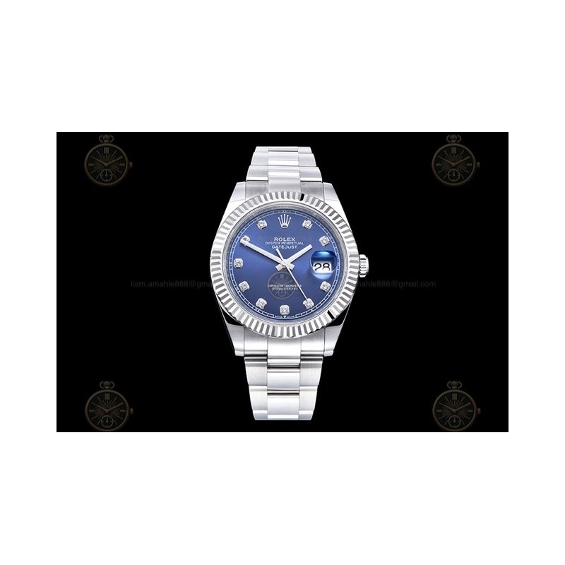 Datejust 41mm 904L SS/Flt/Oys Blue/Dia EWE A3235