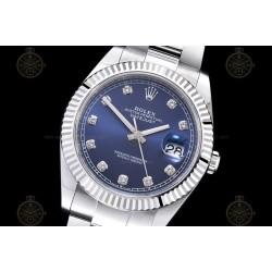 Datejust 41mm 904L SS/Flt/Oys Blue/Dia EWE A3235