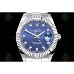 Datejust 41mm 904L SS/Flt/Oys Blue/Dia EWE A3235