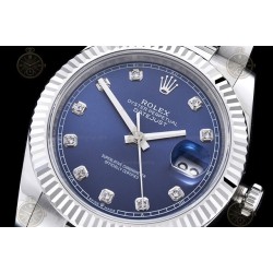 Datejust 41mm 904L SS/Flt/Oys Blue/Dia EWE A3235