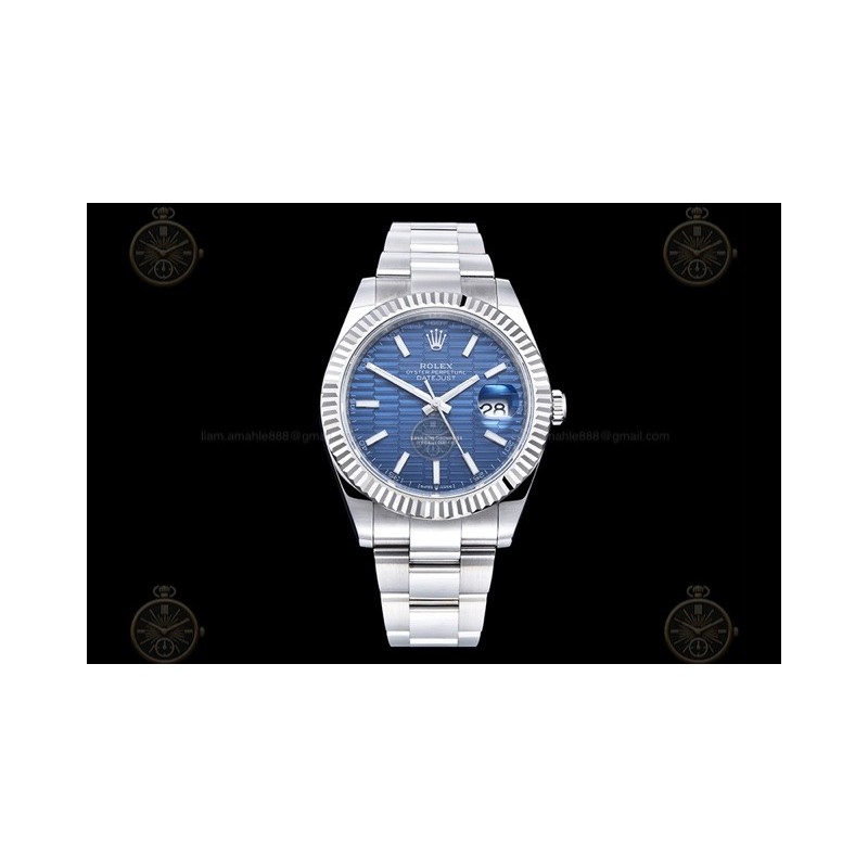 Datejust 41mm 904L SS/Flt/Oys Honeycomb Blue/Stk EWE A3235