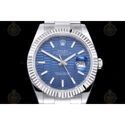 Datejust 41mm 904L SS/Flt/Oys Honeycomb Blue/Stk EWE A3235