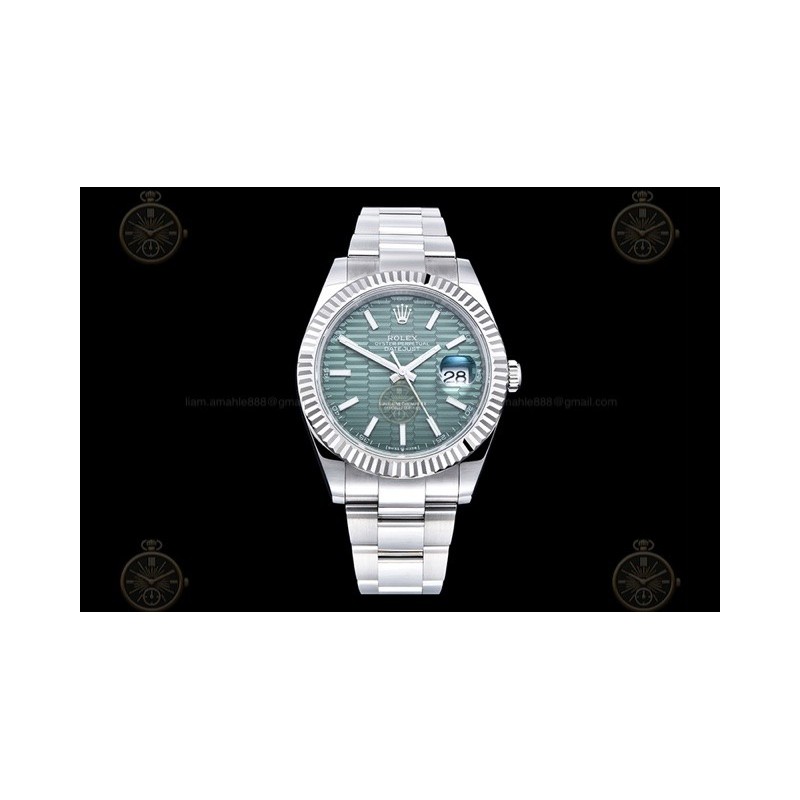 Datejust 41mm 904L SS/Flt/Oys Honeycomb Green/Stk EWE A3235