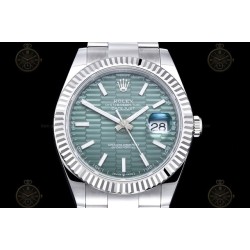 Datejust 41mm 904L SS/Flt/Oys Honeycomb Green/Stk EWE A3235