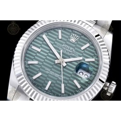 Datejust 41mm 904L SS/Flt/Oys Honeycomb Green/Stk EWE A3235