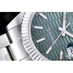 Datejust 41mm 904L SS/Flt/Oys Honeycomb Green/Stk EWE A3235