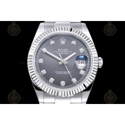 Datejust 41mm 904L SS/Flt/Oys Grey/Dia EWE A3235