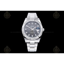 Datejust 41mm 904L SS/Flt/Oys Grey/Dia EWE A3235