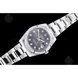 Datejust 41mm 904L SS/Flt/Oys Grey/Dia EWE A3235