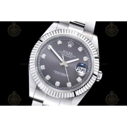 Datejust 41mm 904L SS/Flt/Oys Grey/Dia EWE A3235