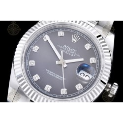 Datejust 41mm 904L SS/Flt/Oys Grey/Dia EWE A3235