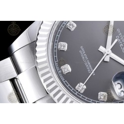 Datejust 41mm 904L SS/Flt/Oys Grey/Dia EWE A3235