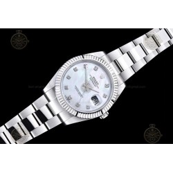 Datejust 41mm 904L SS/Flt/Oys White MOP/Dia EWE A3235