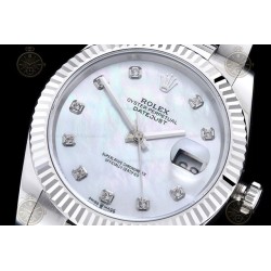 Datejust 41mm 904L SS/Flt/Oys White MOP/Dia EWE A3235