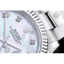 Datejust 41mm 904L SS/Flt/Oys White MOP/Dia EWE A3235