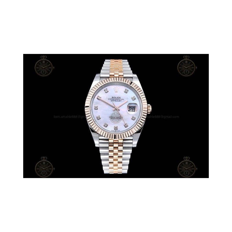 Datejust 41mm 126331 904L RG-SS/Flt/Jub W-MOP/Dia EWE A3235