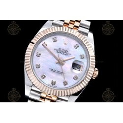 Datejust 41mm 126331 904L RG-SS/Flt/Jub W-MOP/Dia EWE A3235