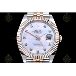 Datejust 41mm 126331 904L RG-SS/Flt/Jub W-MOP/Dia EWE A3235