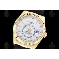 Sky Dweller 904L Wtd YG/RU White/Stk ZF V2 Asia 2824