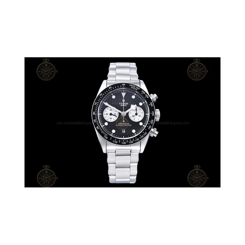 Black Bay Chronograph SS/SS Black/White/Dot TWF A7750