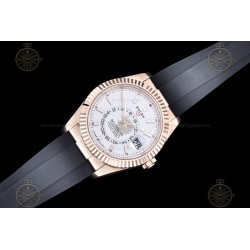 Sky Dweller 336235 Wtd 904L RG/RU White/Stk ZF V2 Asia 2824