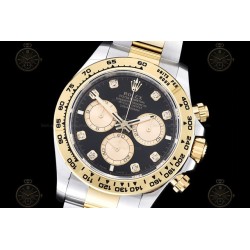 Daytona 904L YG/SS Black/Gold/Dia APSF SH4131