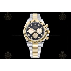 Daytona 904L YG/SS Black/Gold/Dia APSF SH4131