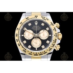 Daytona 904L YG/SS Black/Gold/Dia APSF SH4131