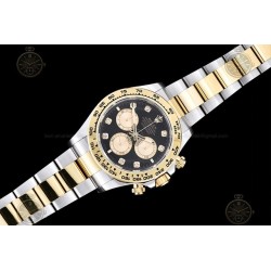 Daytona 904L YG/SS Black/Gold/Dia APSF SH4131