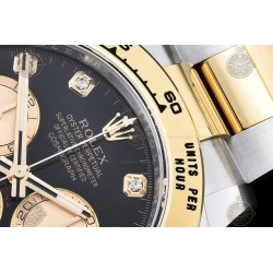 Daytona 904L YG/SS Black/Gold/Dia APSF SH4131