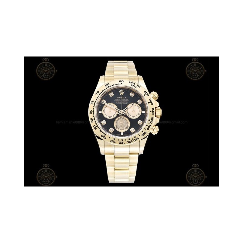 Daytona 904L YG/YG Black/Gold/Dia APSF SH4131