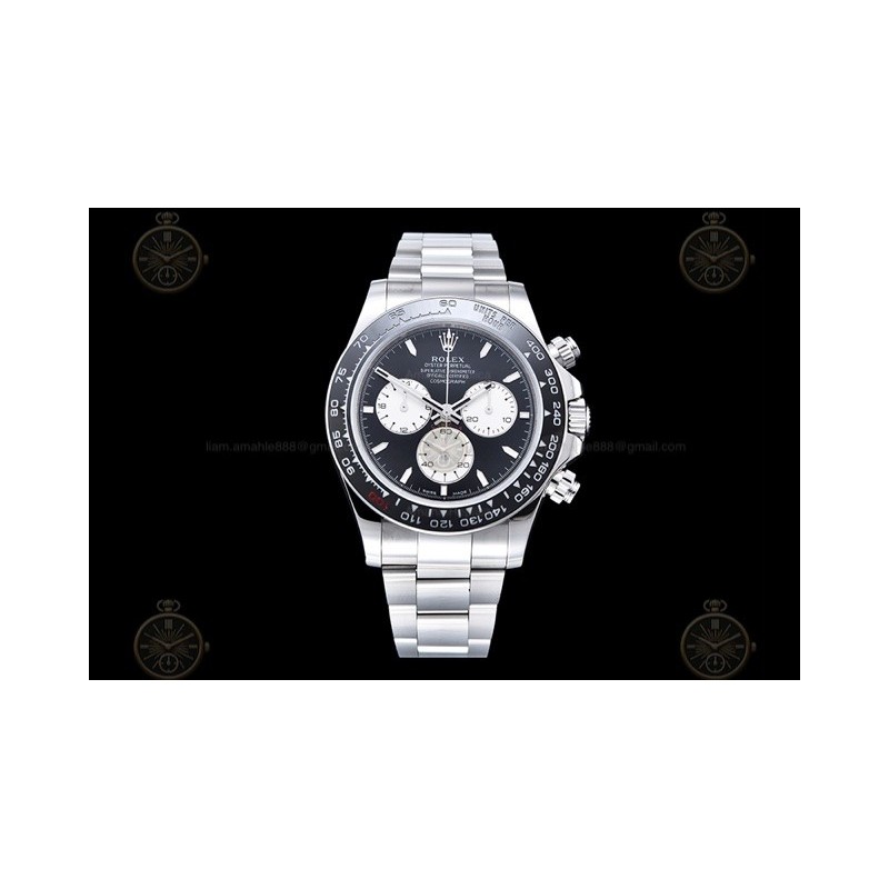 Daytona 904L SS/CER/RU Lemans Black/White/Stk FF A7750